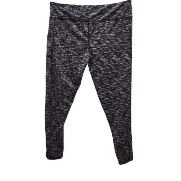 Beverly Hills Polo Club Leggings Womens 2X Black Pink Cropped Activewear Casual - Picture 3 of 9